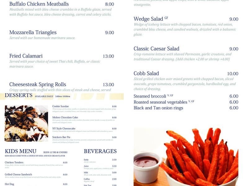 Angles Cafe Grille & Lounge Menu