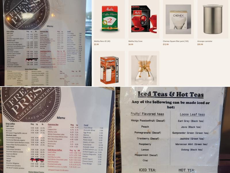 The French Press Coffee Roasters Southside Menu