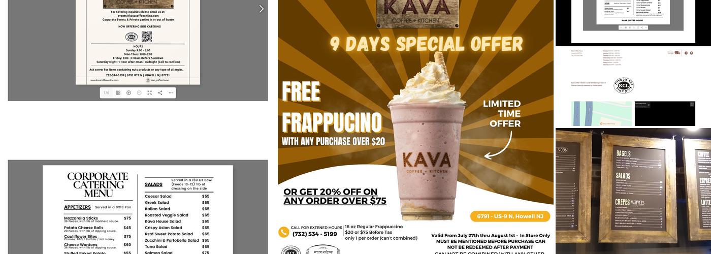 Kava Coffee House Menu