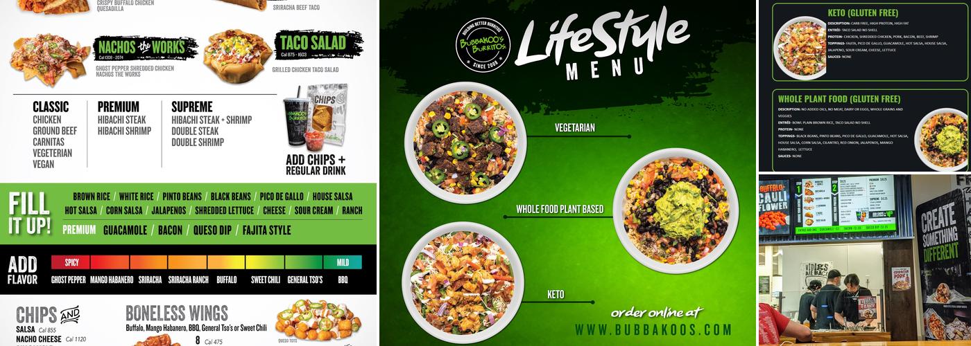 Bubbakoo's Burritos Menu