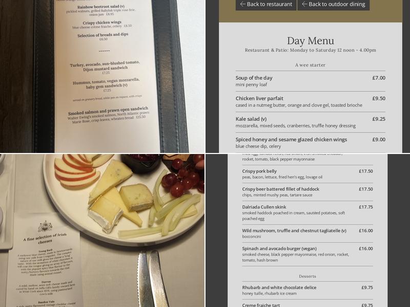 Bushmills Restaurant and Bar Menu