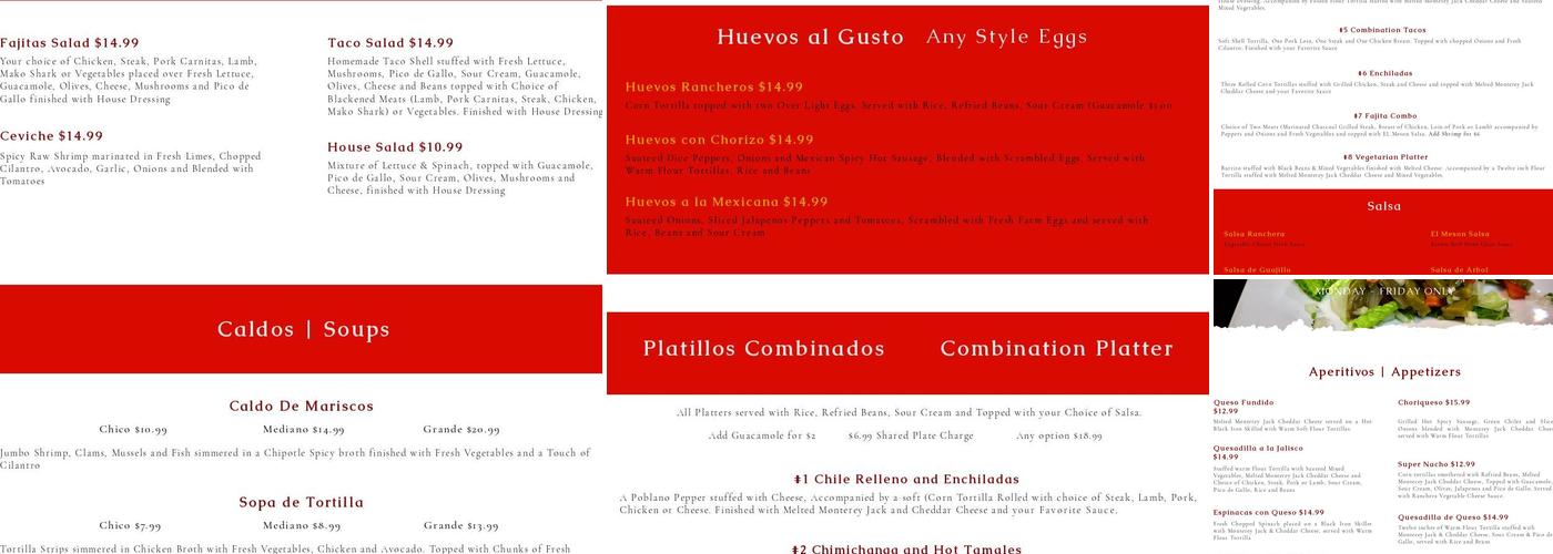 El Meson Menu