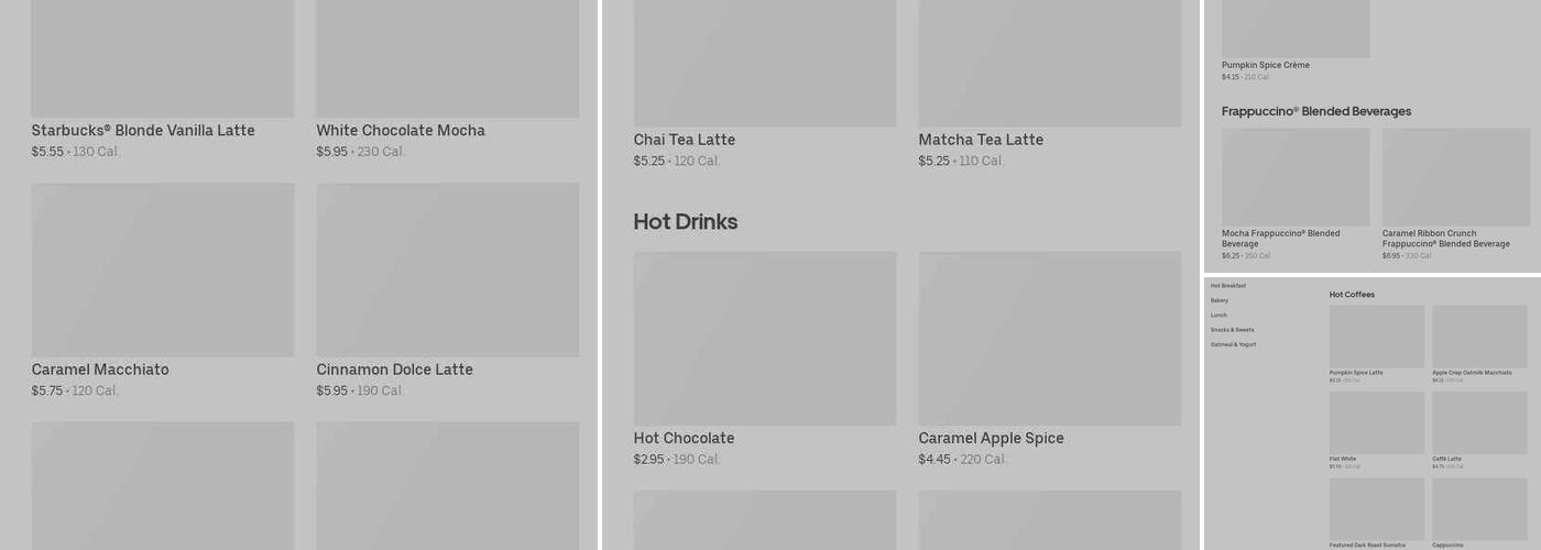 Starbucks Coffee Company Menu