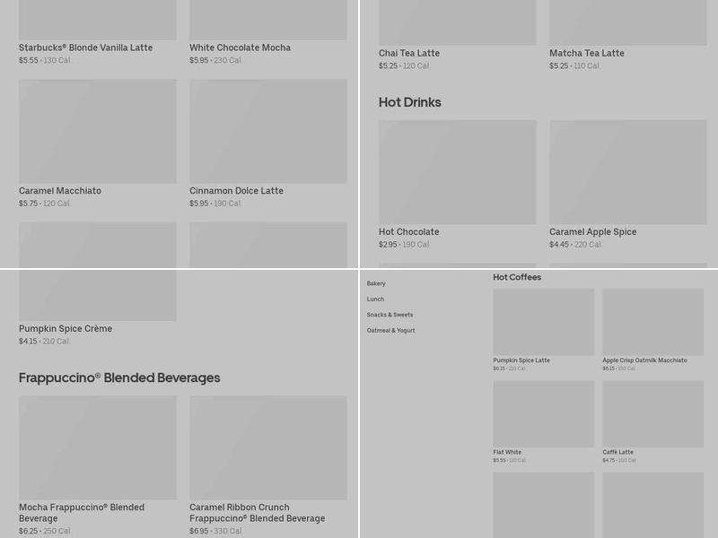 Starbucks Menu
