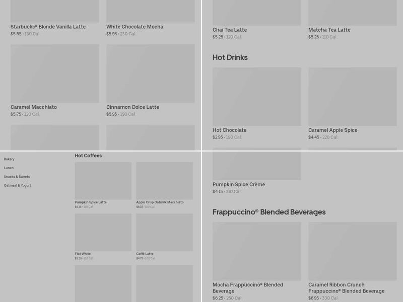 Starbucks Coffee Company Menu