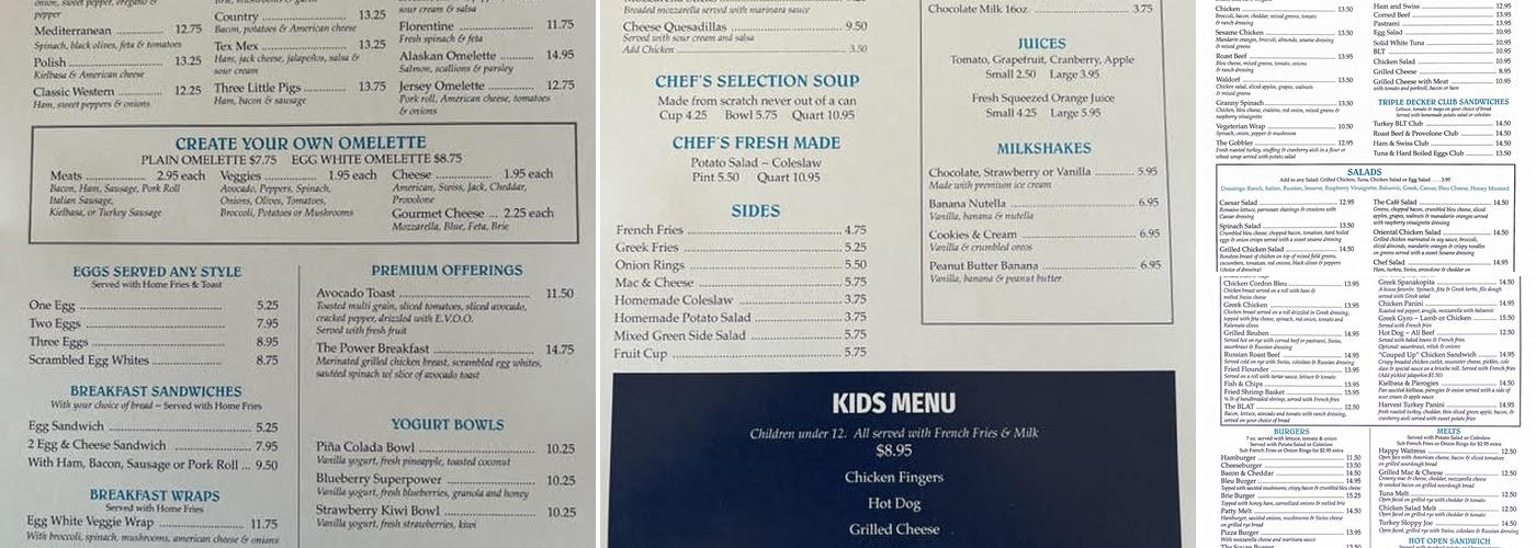 Paramount Diner Menu