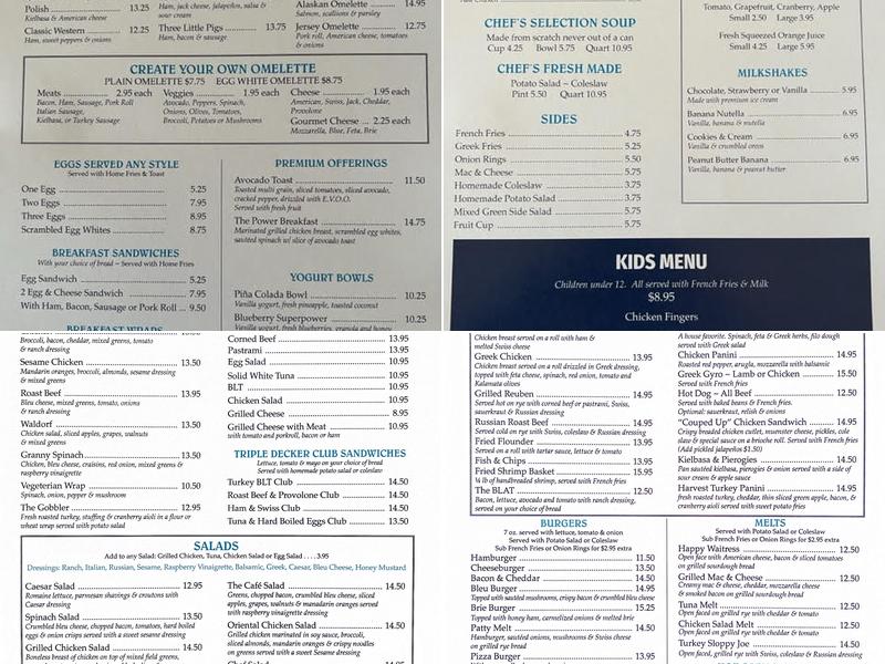 Paramount Diner Menu