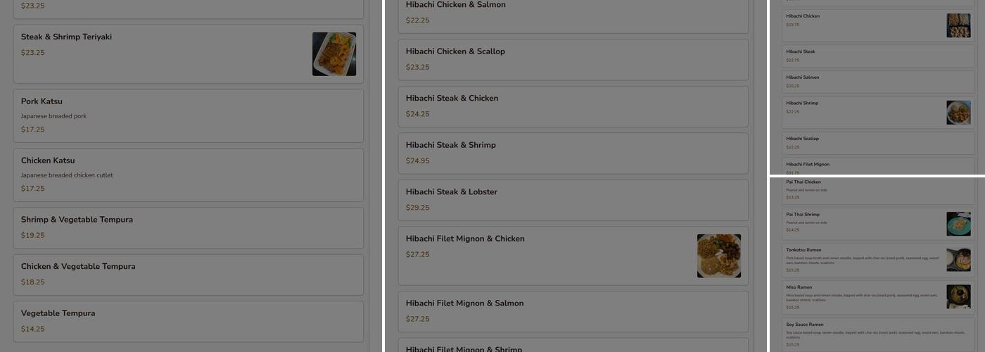 Kumo Hibachi Steak House & Sushi Restaurant Menu