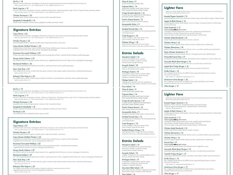 Mountain View Restaurant Menu