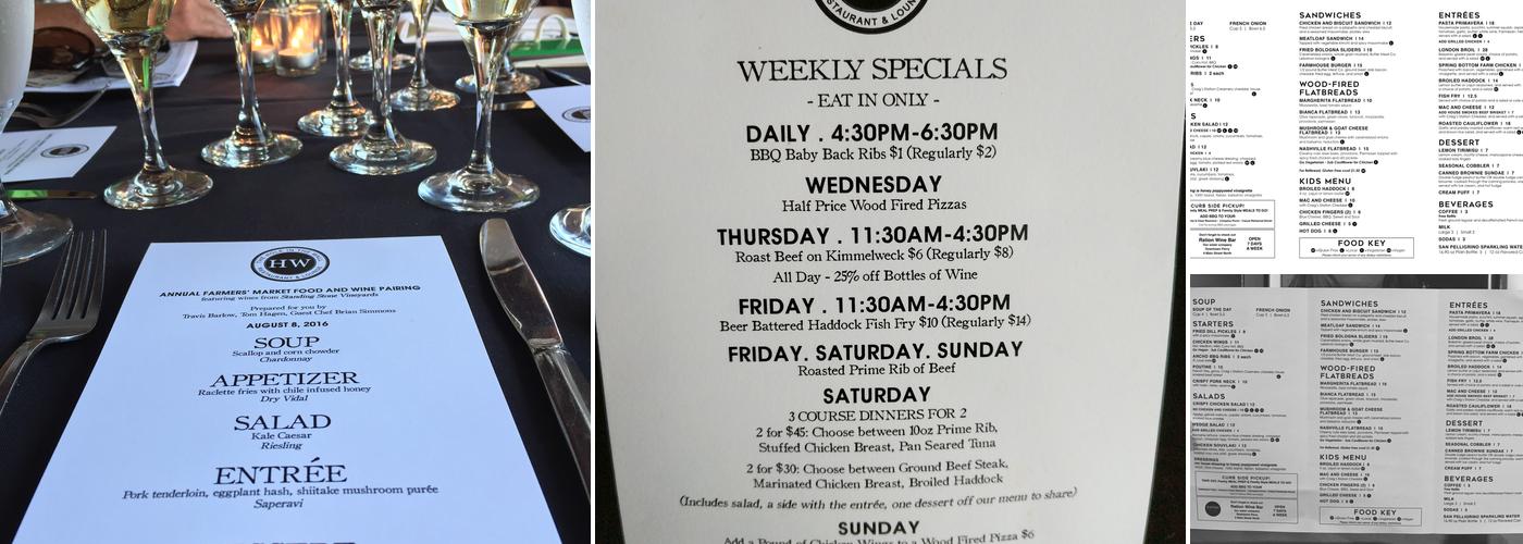 The Hole in the Wall Arcade & Lounge Menu