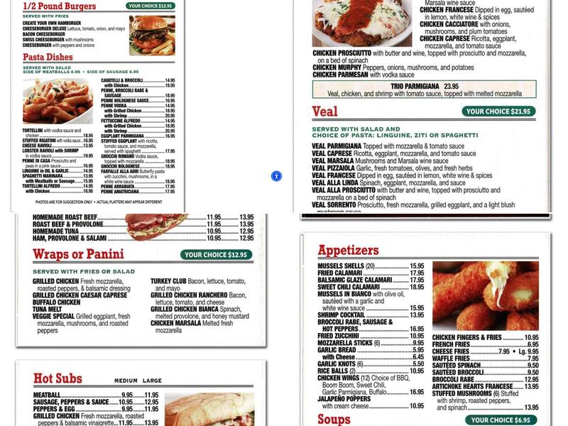 Linda's Pizza Menu