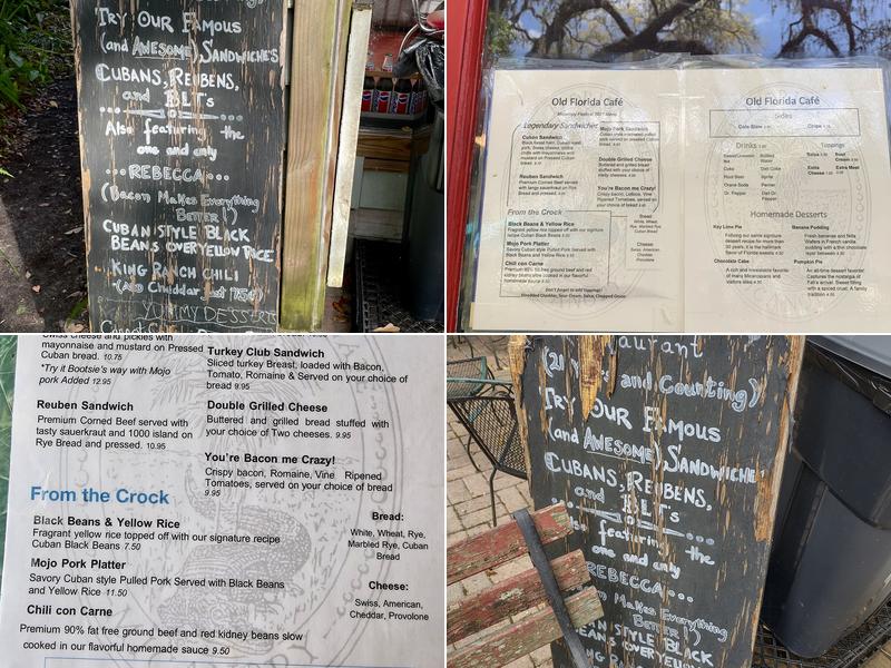 Old Florida Cafe Menu