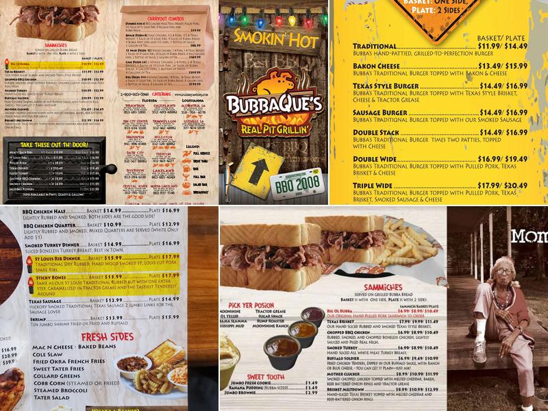 BubbaQue's BBQ - Williston Menu