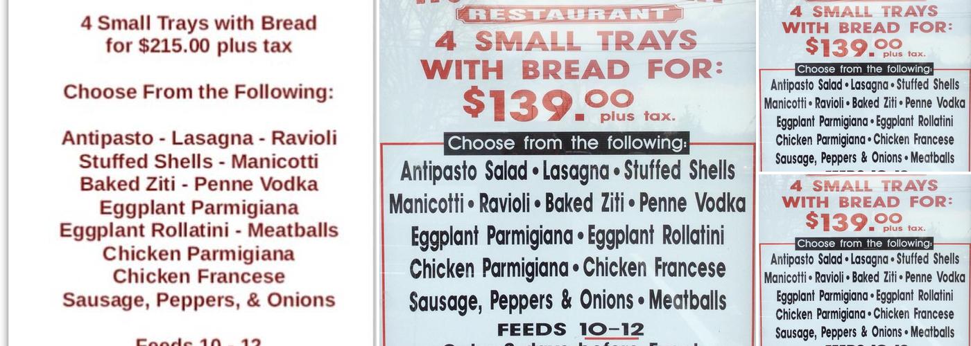 House of Pizza Menu
