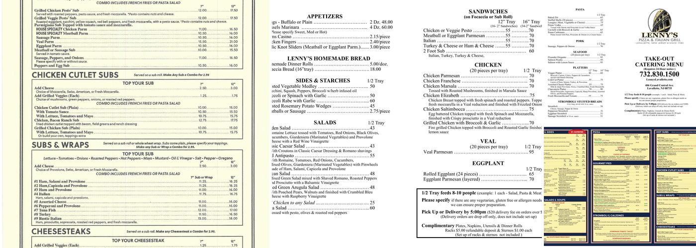 Lenny's Pizza & Italian Grill Menu