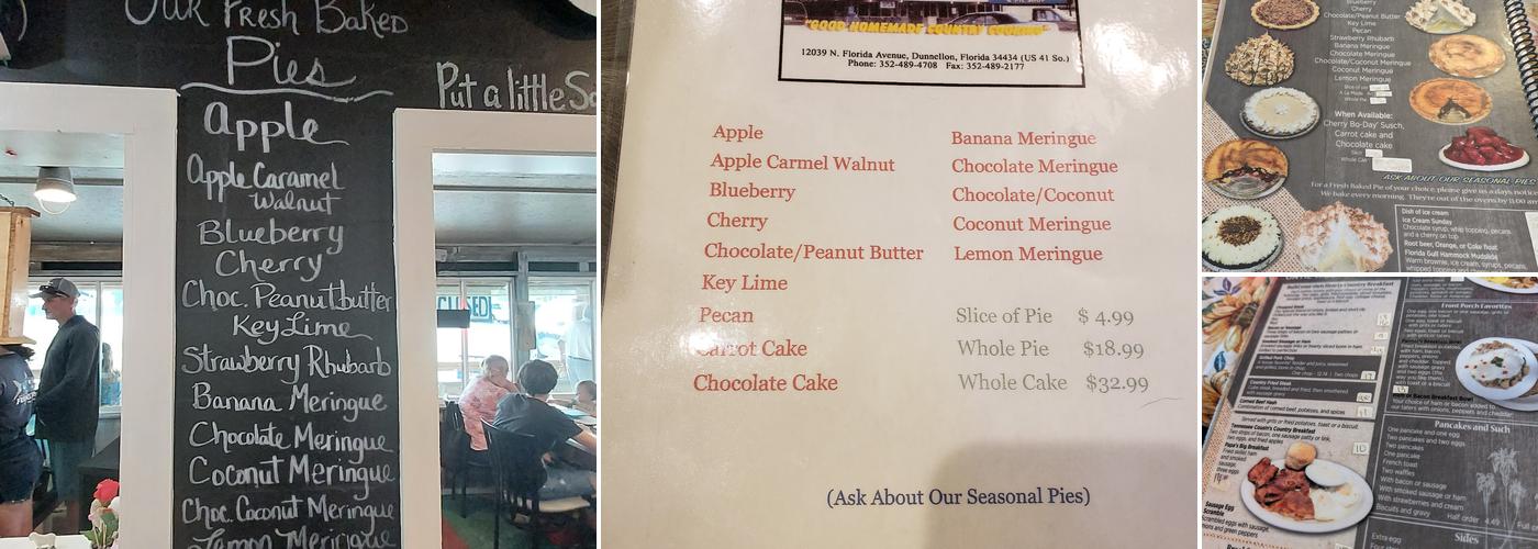 Front Porch Restaurant Menu