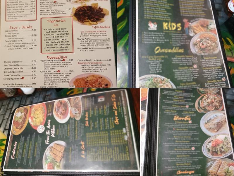 Los Avina Mexican Restaurant Menu