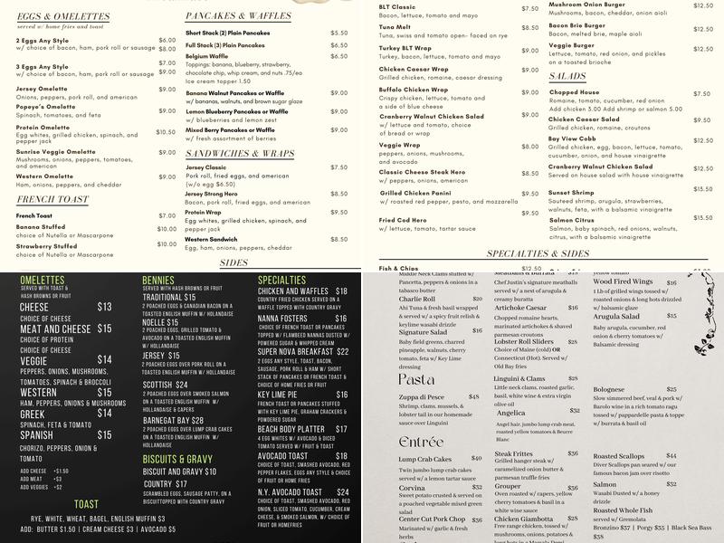 Sunset Keys Cafe Menu