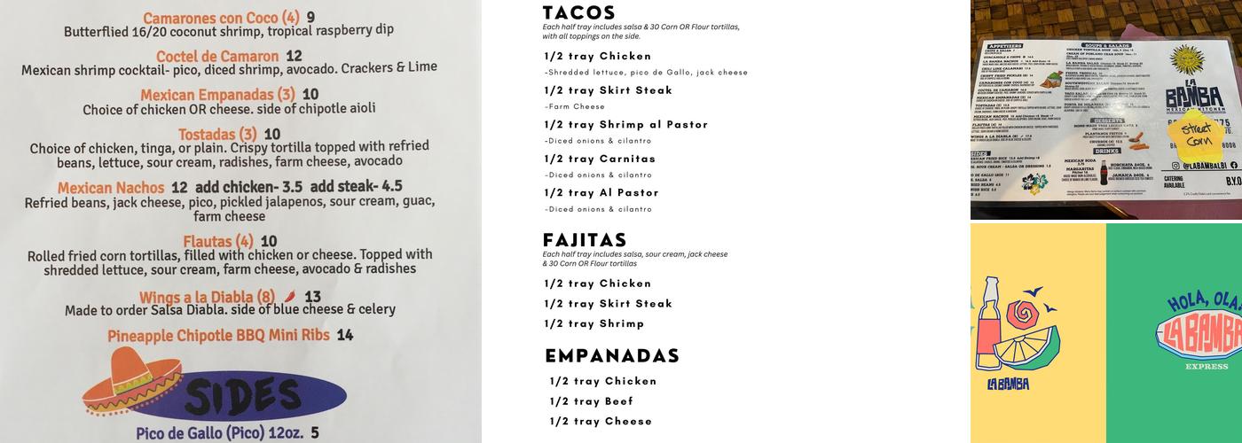 La Bamba Menu