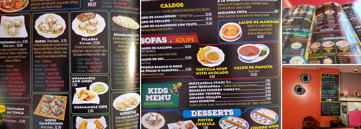 Cholula Restaurant Menu
