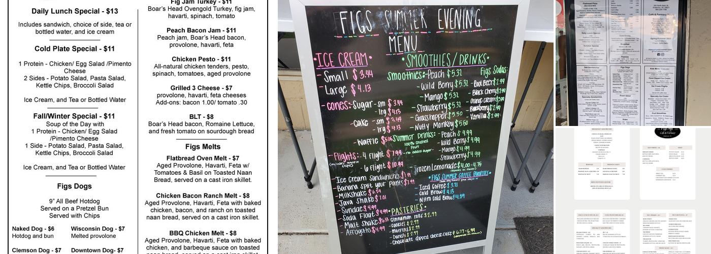 Figs Cafe & Farmacy Menu