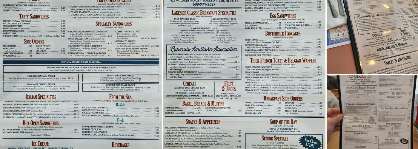 Lakeside Diner Menu