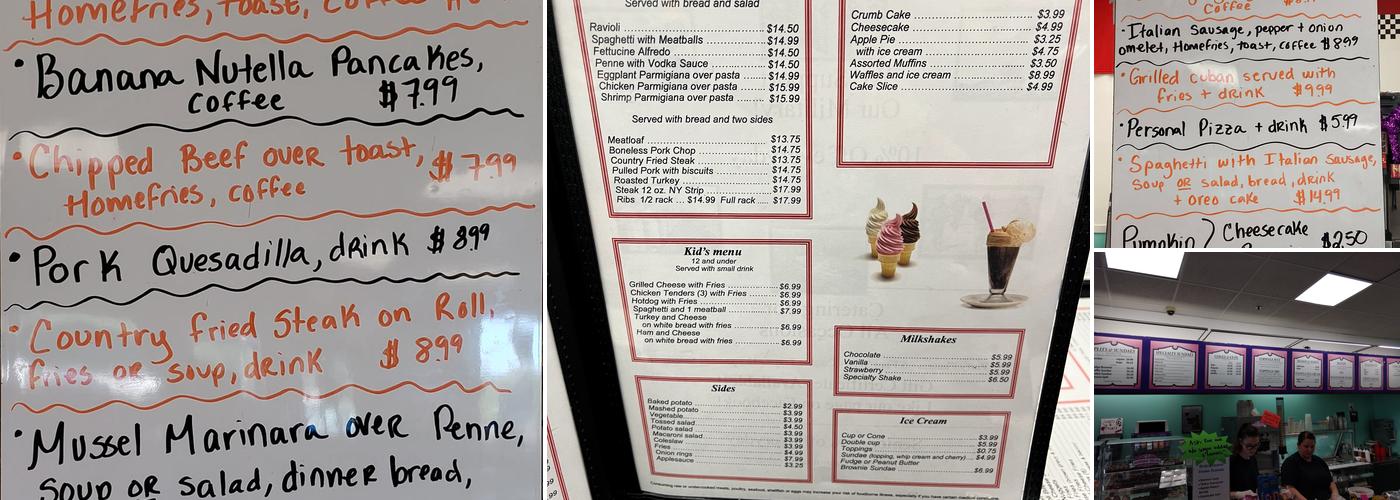 Martucci's Flashback Diner Menu