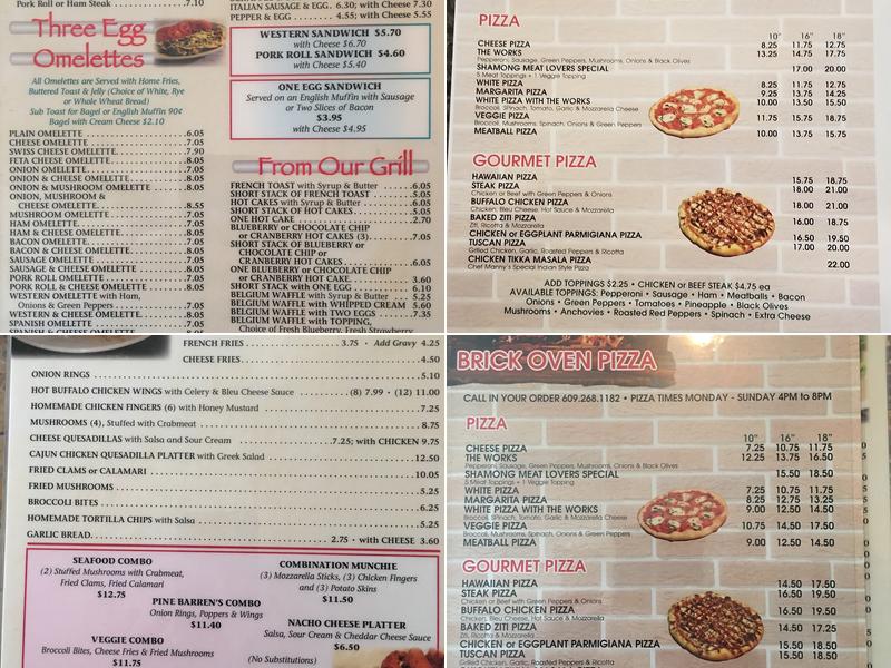 Shamong Diner & Restaurant Menu