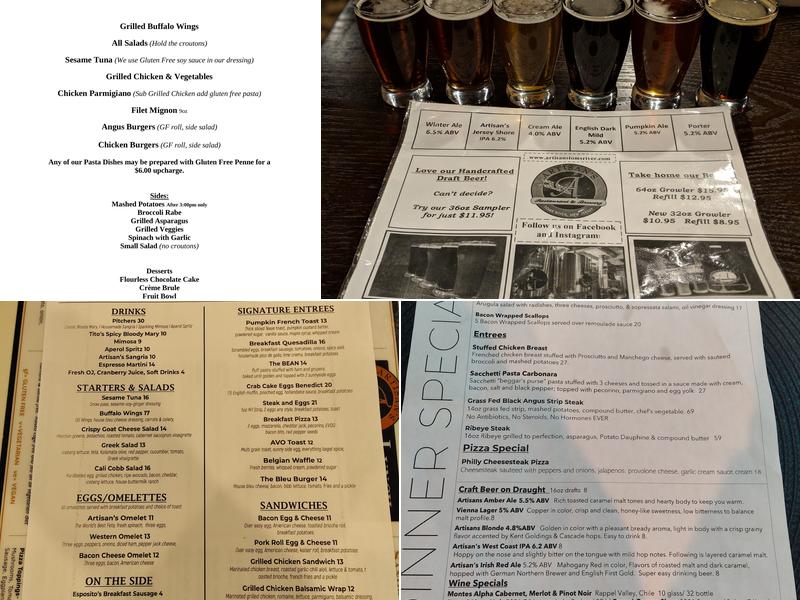 Artisan's Restaurant & Brewery Menu