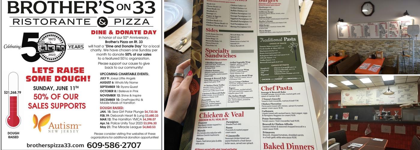 Brother's Pizza on Rt. 33 Menu