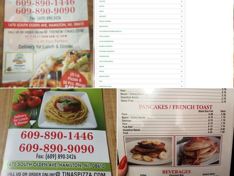 Tina's Pizza Menu