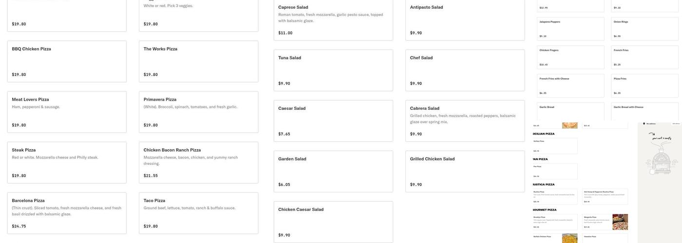 Mario & Franks IV Menu