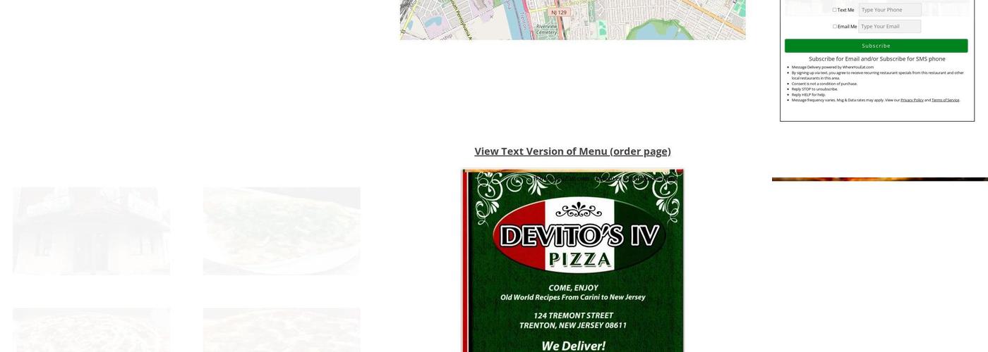 Devito's Pizza IV Menu