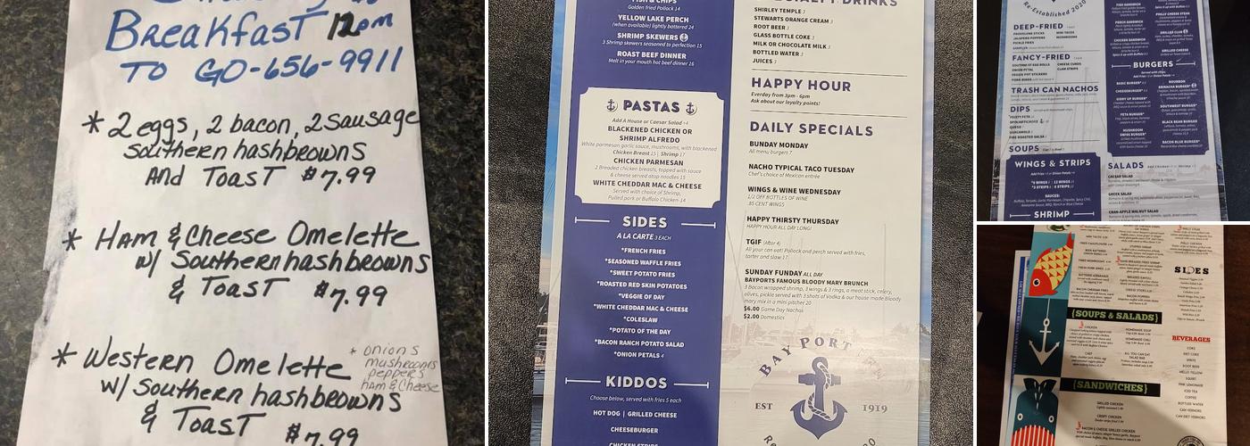 The Bay Port Inn Menu