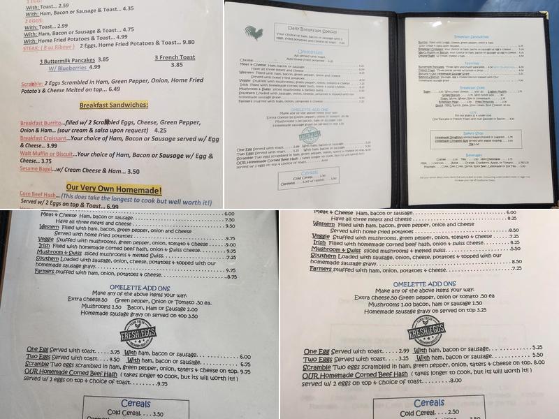 Walt's Restaurant Menu