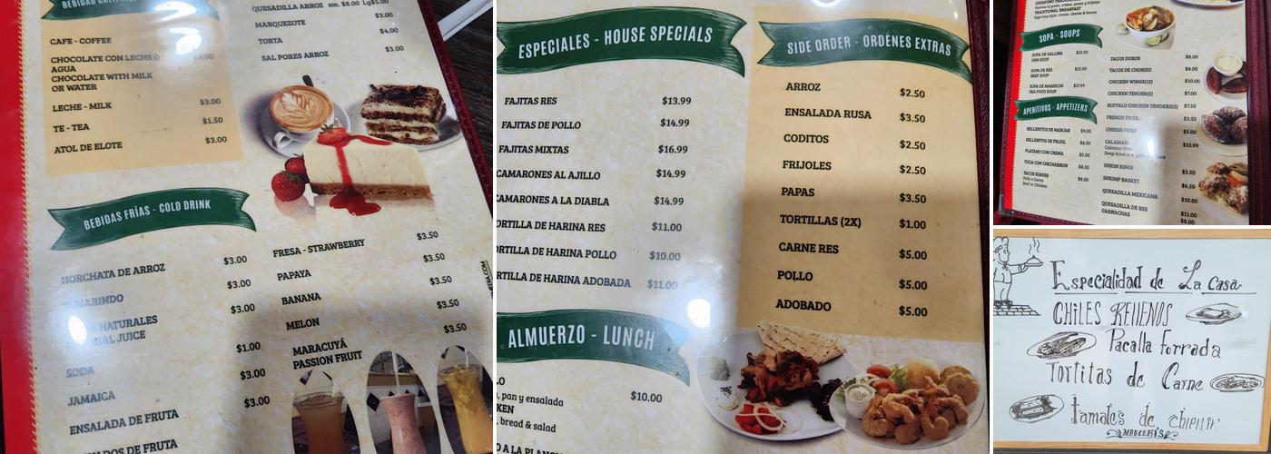 Mauceri's Pizzeria & Hispanic Restaurant Menu