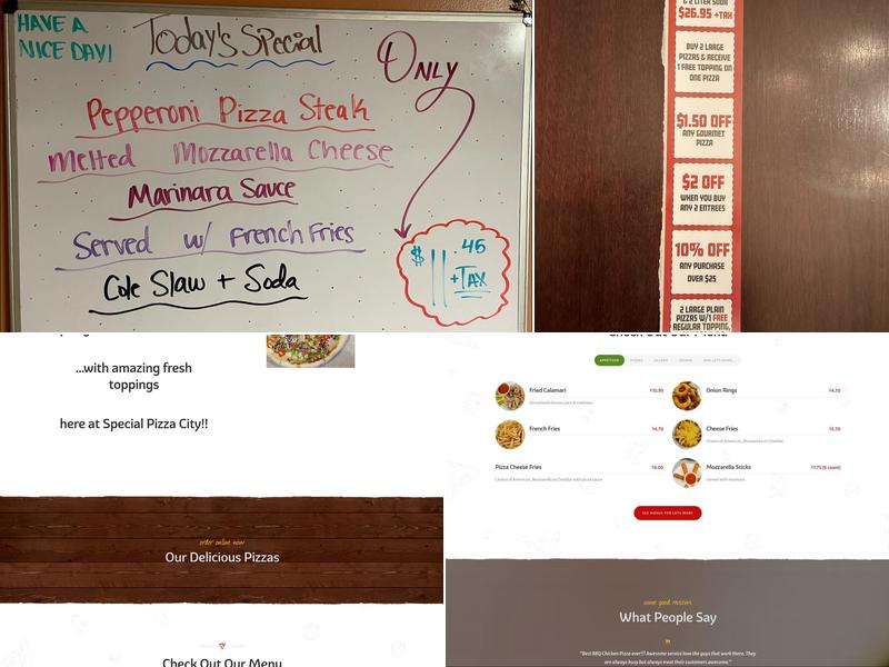 Special Pizza City Menu