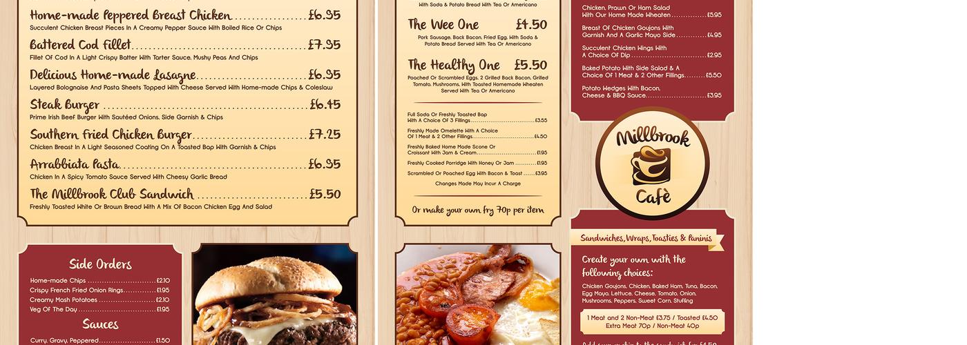 Millbrook Cafe, Bessbrook Menu