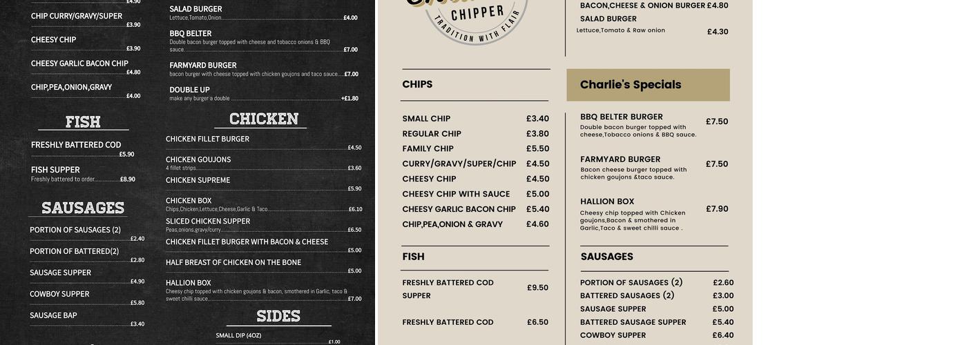 Charlie’s Chipper Menu