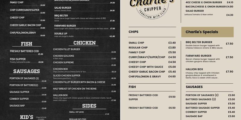 Charlie’s Chipper Menu