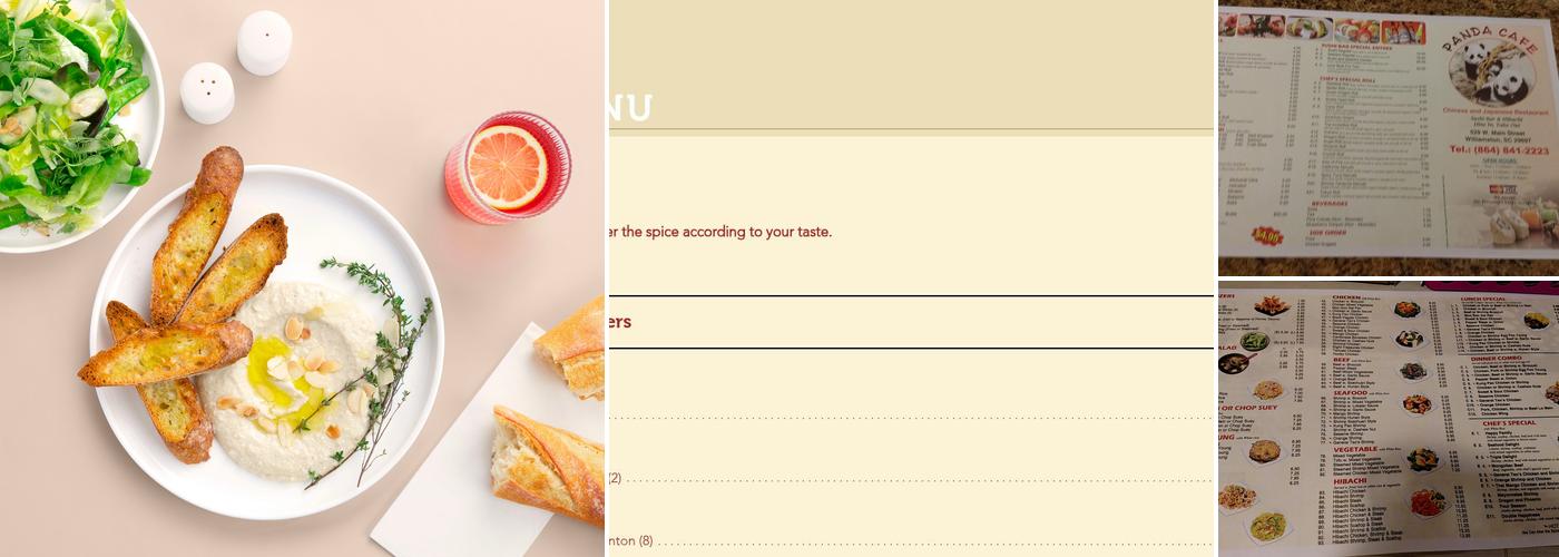 Panda Cafe Menu