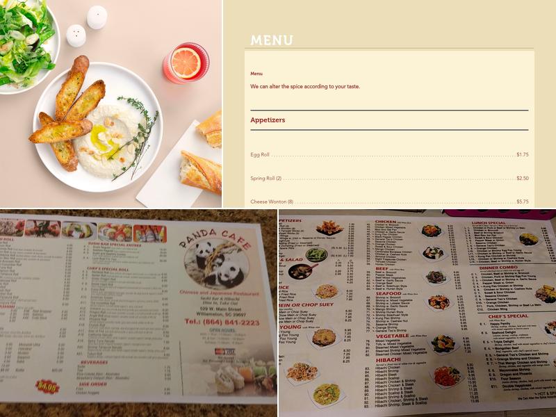 Panda Cafe Menu