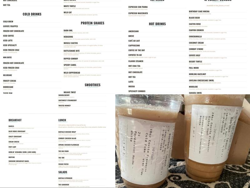 Coyote Coffee Cafe - Powdersville Menu