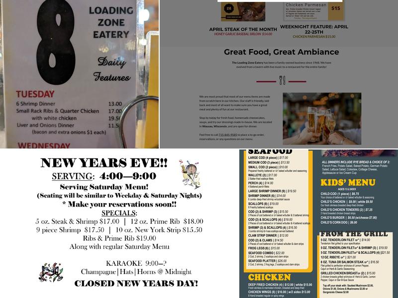 Loading Zone Eatery Menu