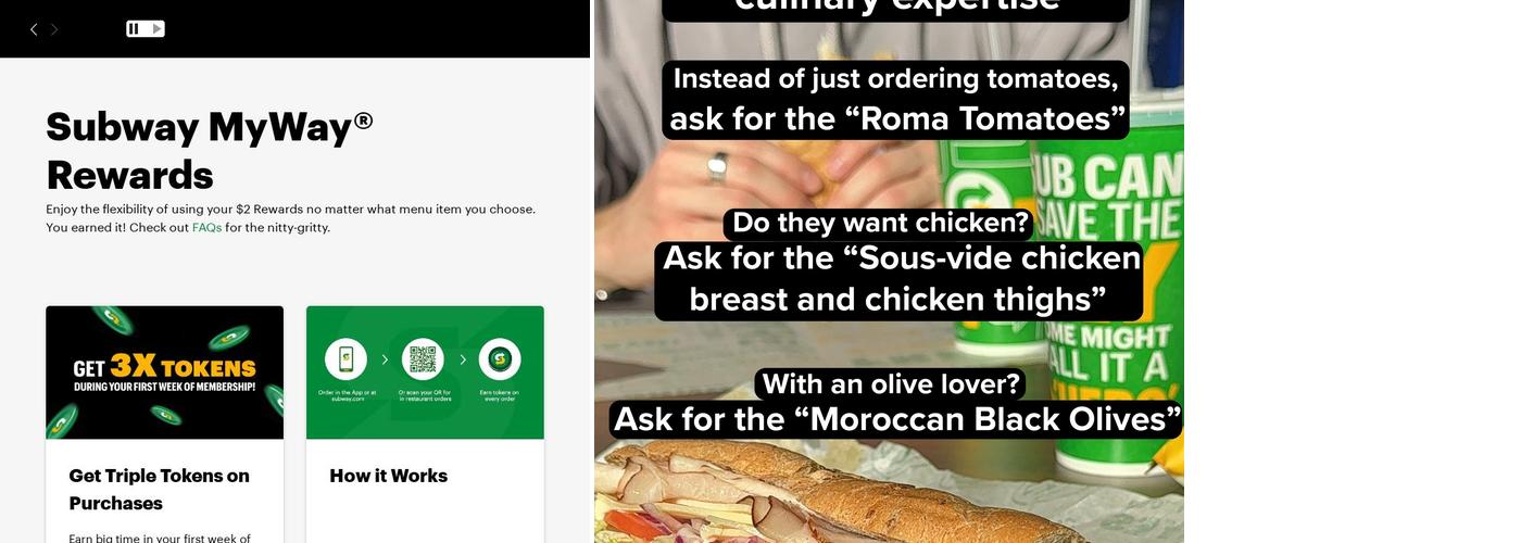 Subway Menu