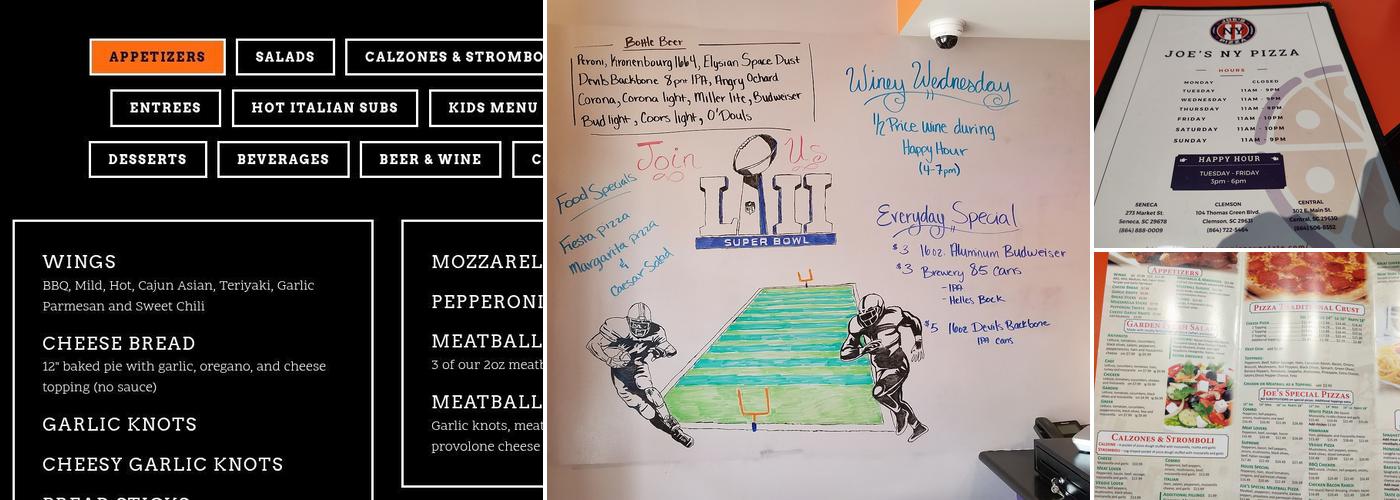 Joe's New York Pizza Menu