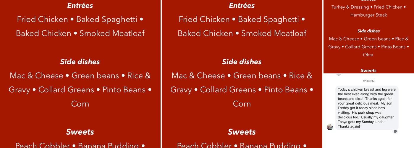 Sunday's Restaurant Menu