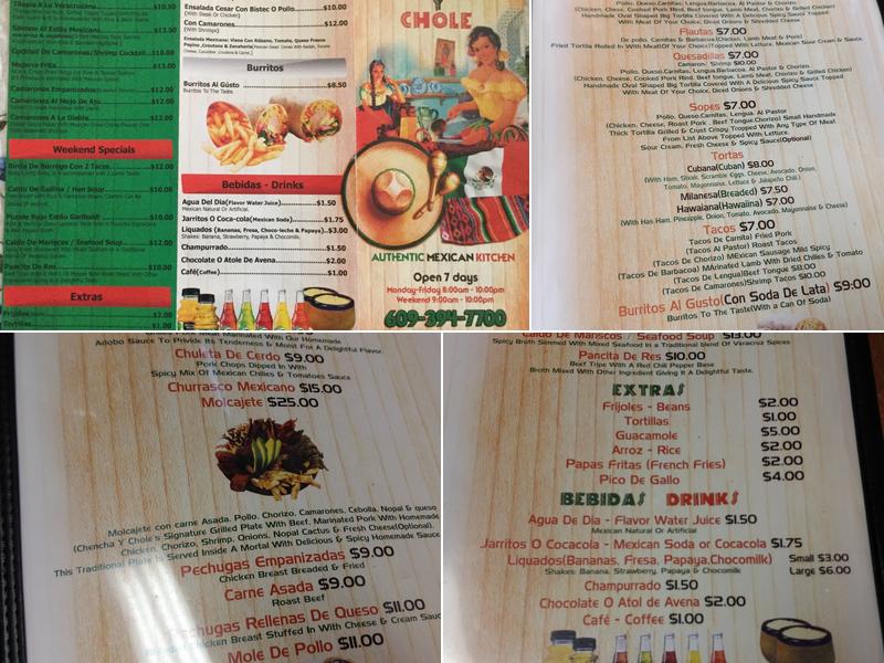 Chencha y Chole Menu