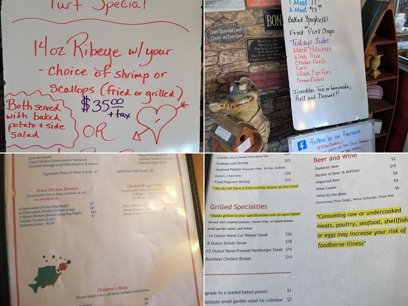 Mac Daddy's Restaurant Menu