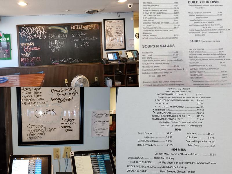 Watermark Bar & Grill Menu